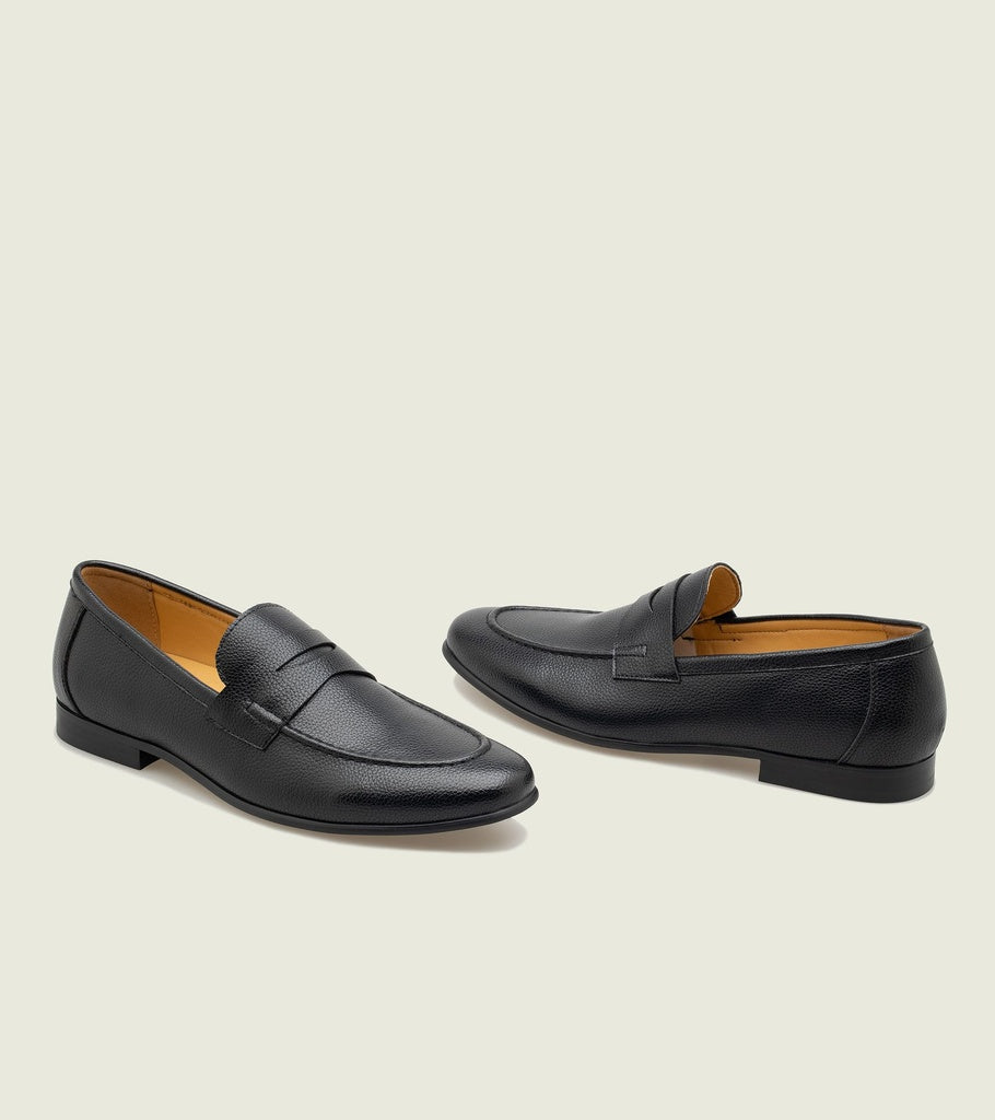 casual dress loafers Jack Erwin Evan Casual Loafer 9 / Black Pebble Leather