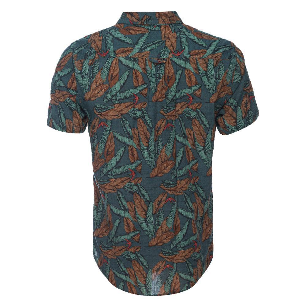 Nifty Genius Truman Button Collar Leaf Print