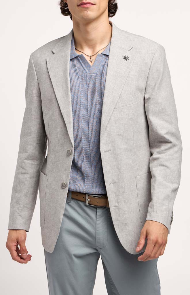 Report Collection Modern Fit Solid Linen Cotton Blend Blazer – Stately