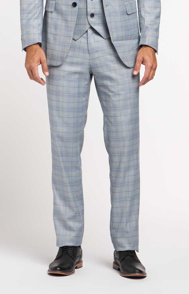 Stacy Adams Baby Blue Glen Plaid Suit Pant - 44-Unhemmed / Baby Blue Stacy Adams Baby Blue Glen Plaid Suit Pant - 44-Unhemmed / Baby Blue