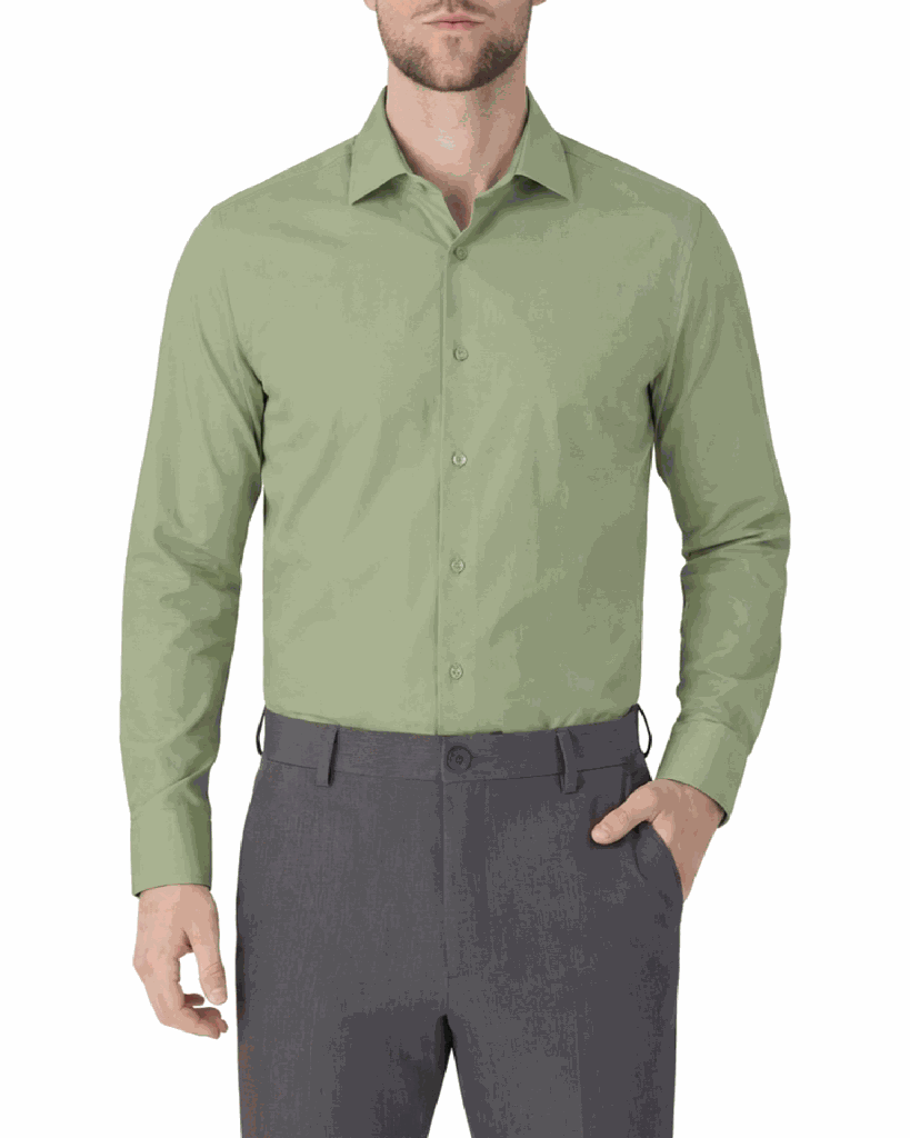 Victor Emmanuel Long-Sleeve Solid Nylon Stretch Knit Dress Shirt