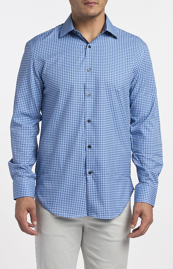 WRK Houndstooth Dress Shirt - 17/36-37 / Navy WRK Houndstooth Dress Shirt - 17/36-37 / Navy