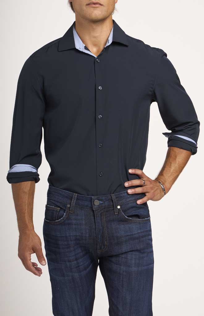 W.R.K Slim Fit Stretch Performance Dress Shirt in Navy at Nordstrom, Size 17 W.R.K Slim Fit Stretch Performance Dress Shirt in Navy at Nordstrom, Size 17