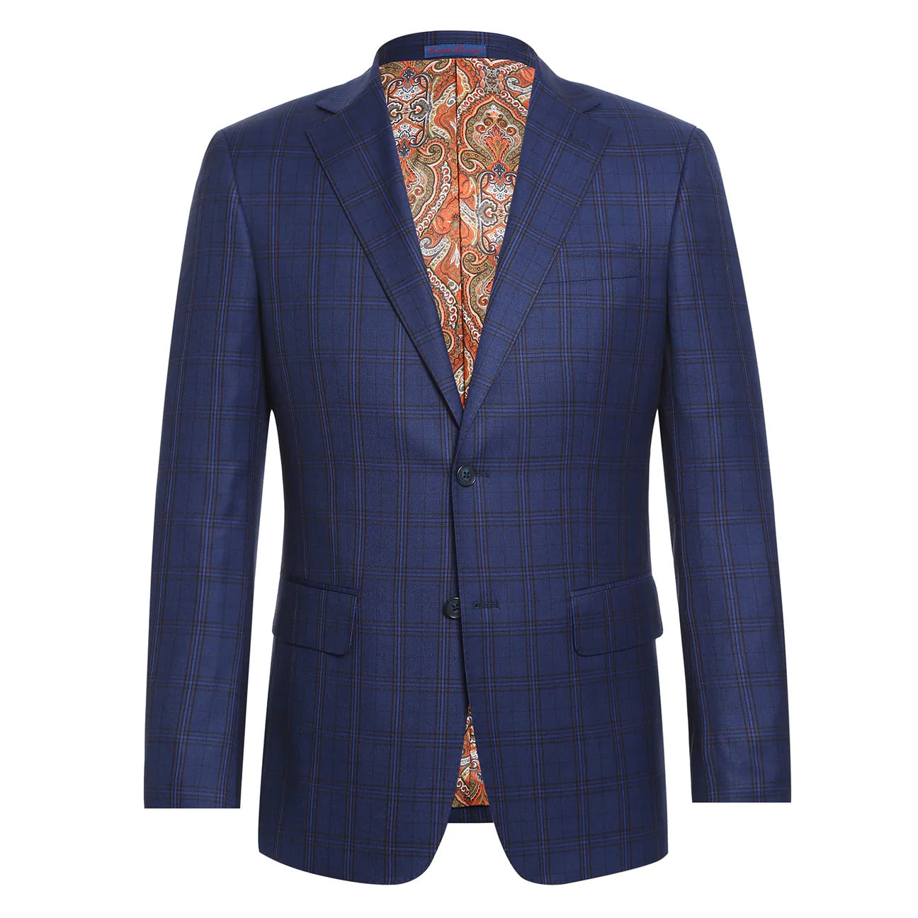 English Laundry Navy Plaid Suit Jacket