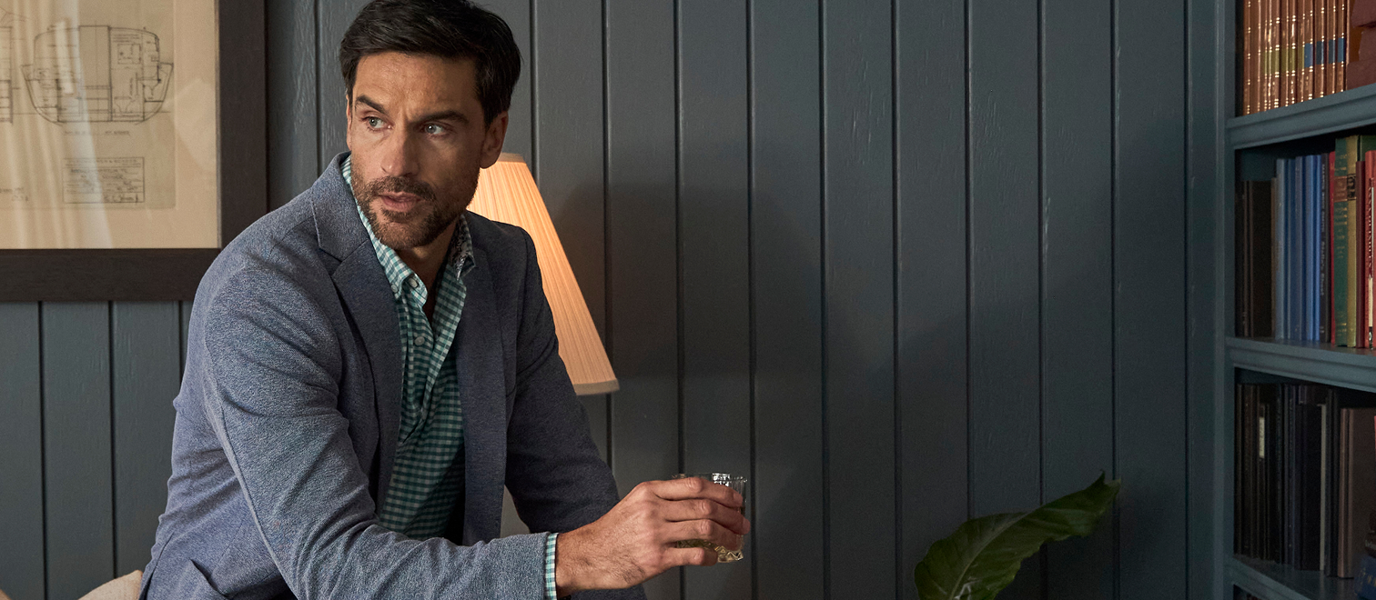 Stylish man sitting down