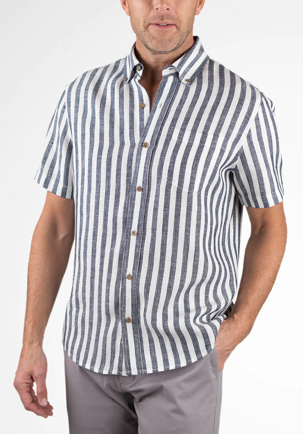 Tailor Vintage PUREtec Cool Linen Cotton Short-Sleeve Shirt – StatelyMen