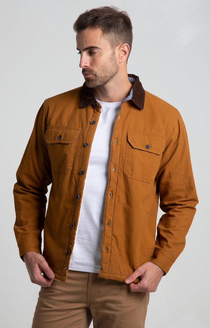Tailor Vintage Stretch Canvas Shirt Jacket with Sherpa Lining – StatelyMen