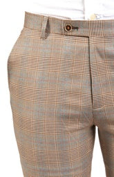 Paisley & Gray Downing Tan Grey Plaid Slim Pants