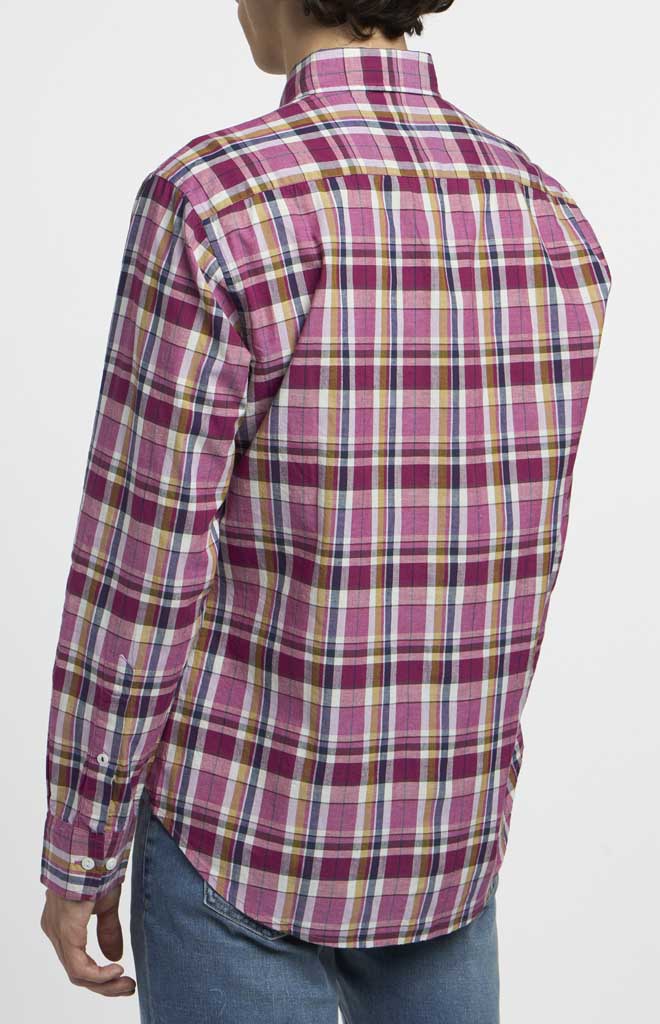 Berry Plaid Cotton Hemp