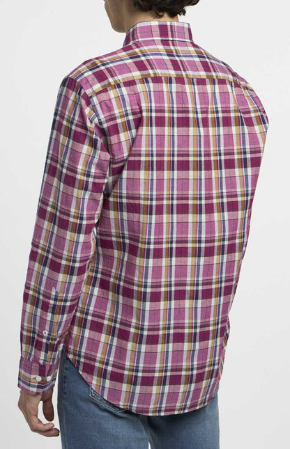 Berry Plaid Cotton Hemp