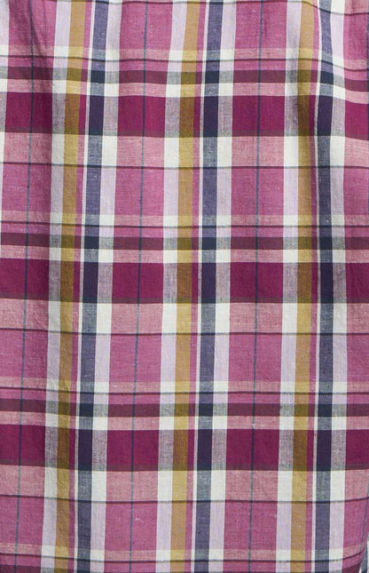 Berry Plaid Cotton Hemp
