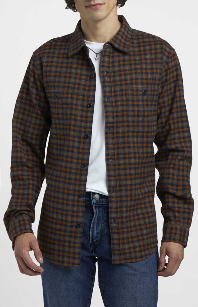 Brown Navy Plaid
