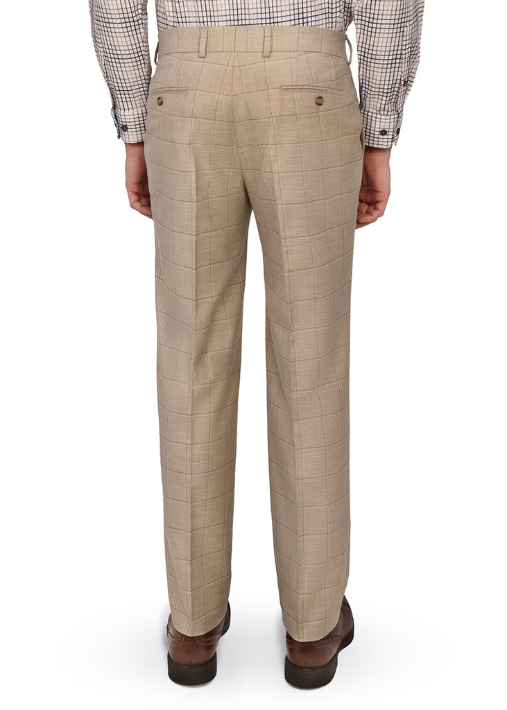 Construct Tan Windowpane Suit Pant – StatelyMen