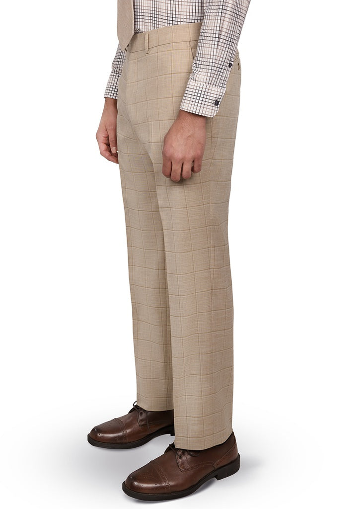 Construct Tan Windowpane Suit Pant – StatelyMen