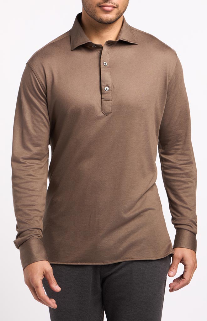 Garnet Two Button Long-Sleeve Polo