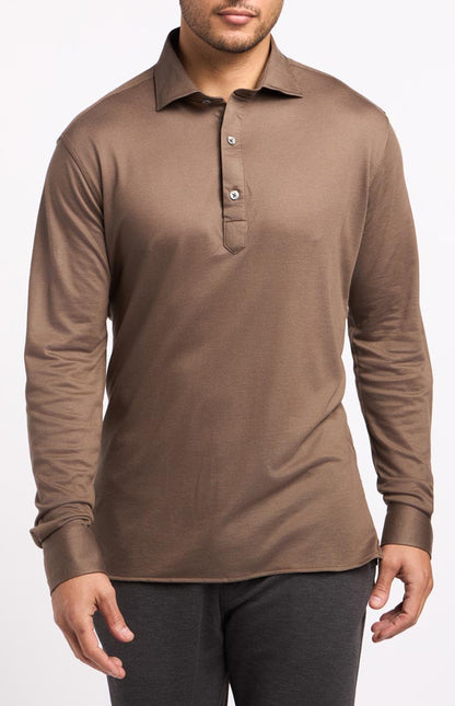 Garnet Two Button Long-Sleeve Polo