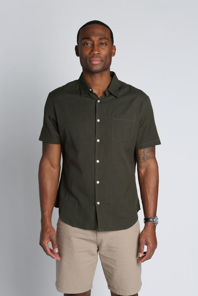 Jachs New York Short-Sleeve Cotton Linen Shirt – StatelyMen