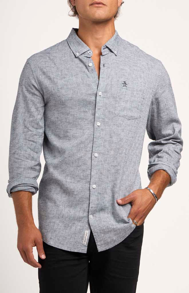 Original Penguin Long-Sleeve Linen Shirt – Stately