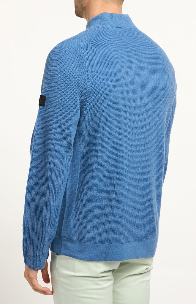 Rhone Walden Waffle Knit Wool/ Cashmere Quarter Zip Sweater – Stately
