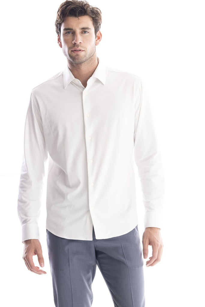 Soft Cloth Micro Dot Jersey Printed Dress Shirt