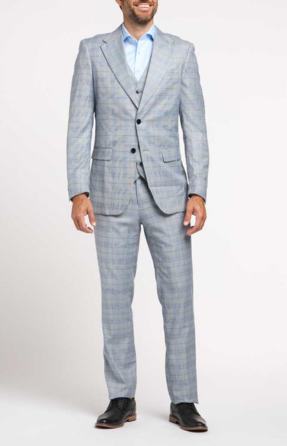 Stacy Adams Baby Blue Glen Plaid Suit Pant