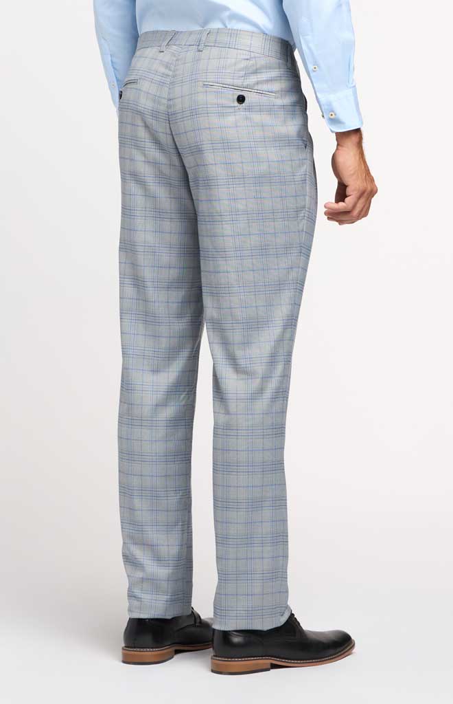 Stacy Adams Baby Blue Glen Plaid Suit Pant