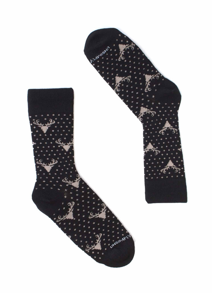 Unsimply Stitched Dotted Antlers Sock
