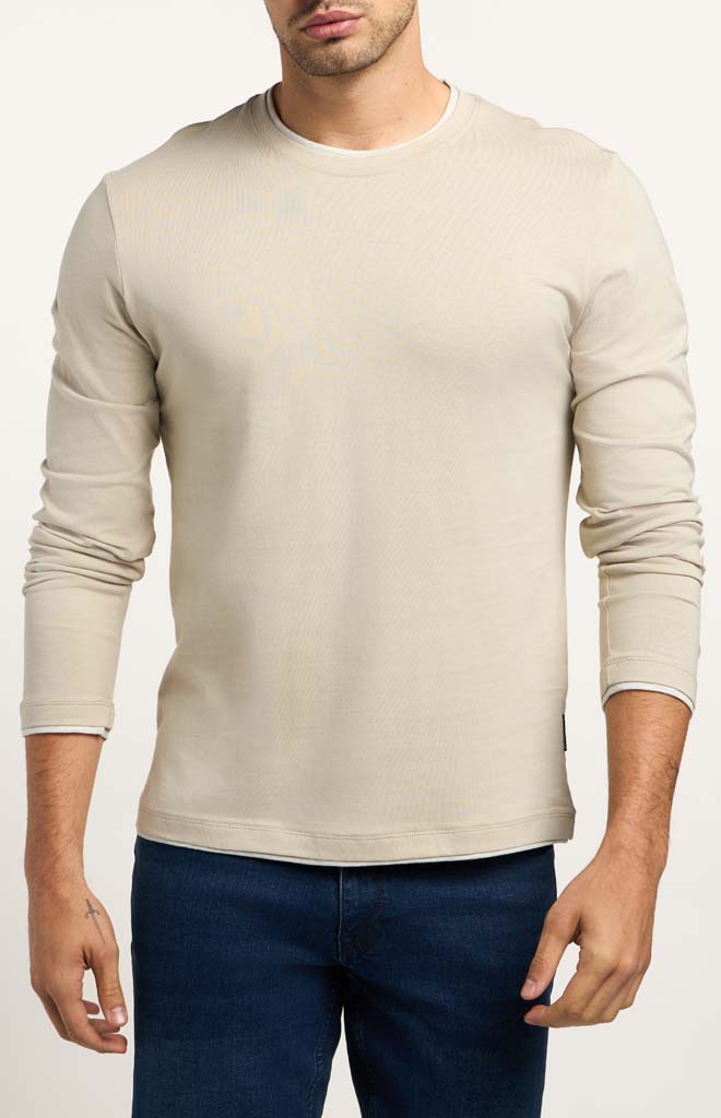 トップス CEaRET Back Volume Layered Shirt Vince Camuto Soft Jersey Long-Sleeve Layered Tee – Stately