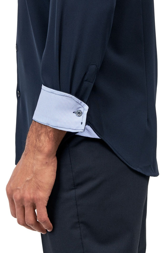 solid dress shirt The Springer White 3XL / Solid White More room in the upper body with a tapered waist Fabric Feel Club Room Men's Pinpoint Solid