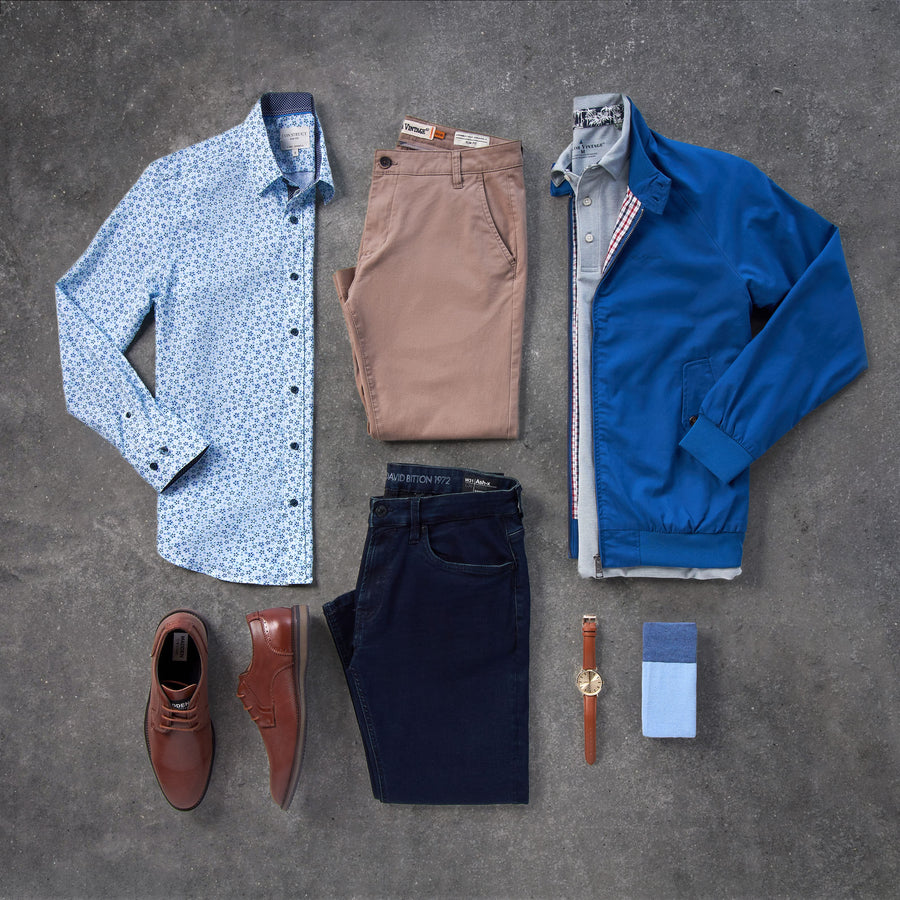 A coordinated menswear outfit from Stately