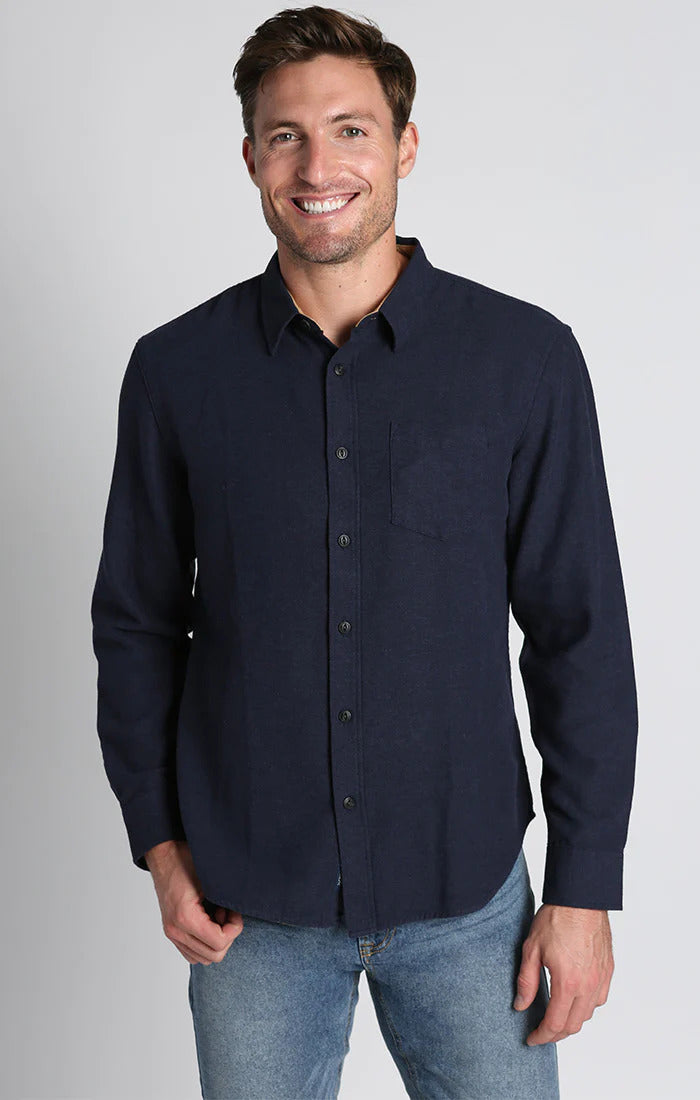 Jachs New York Brushed Heather Twill Long-Sleeve Shirt – StatelyMen