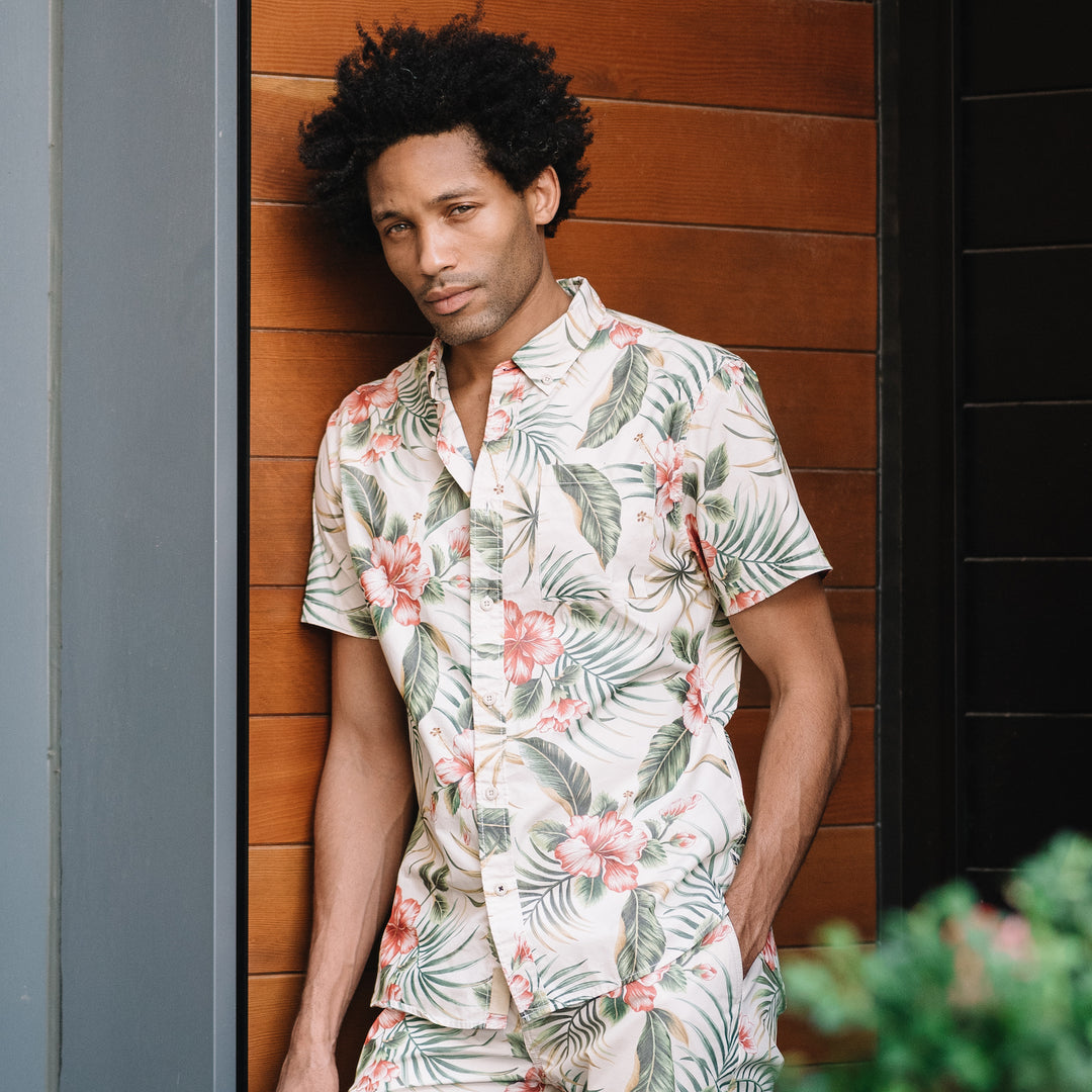 Nifty Genius Truman Button Up Hawaiian Print Shirt – StatelyMen