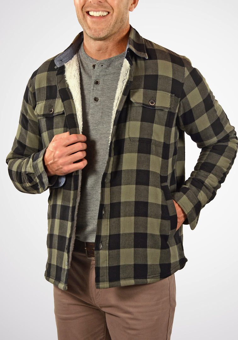 Tailor Vintage Sherpa Lined Flannel Shirt Jacket StatelyMen