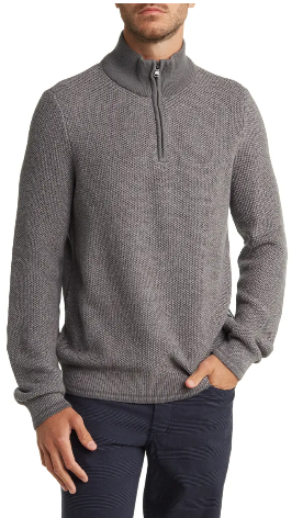 Ben Sherman Honeycomb Quarter Zip Sweater – StatelyMen