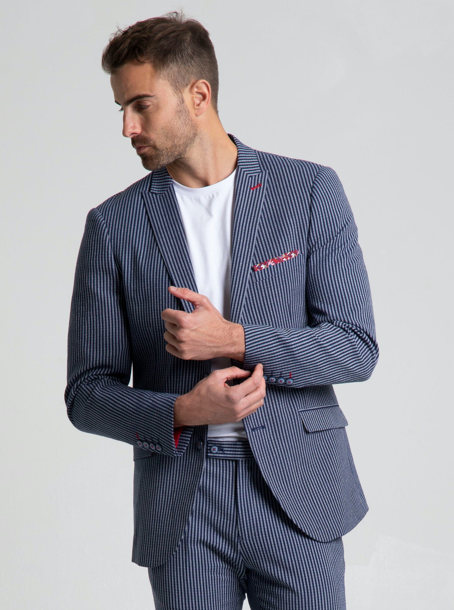 Navy Grey Sucker